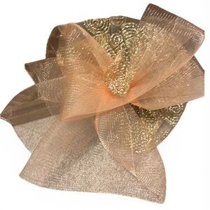 Fashion Fascinator and comb clip in Rose gold  gold sequins detail